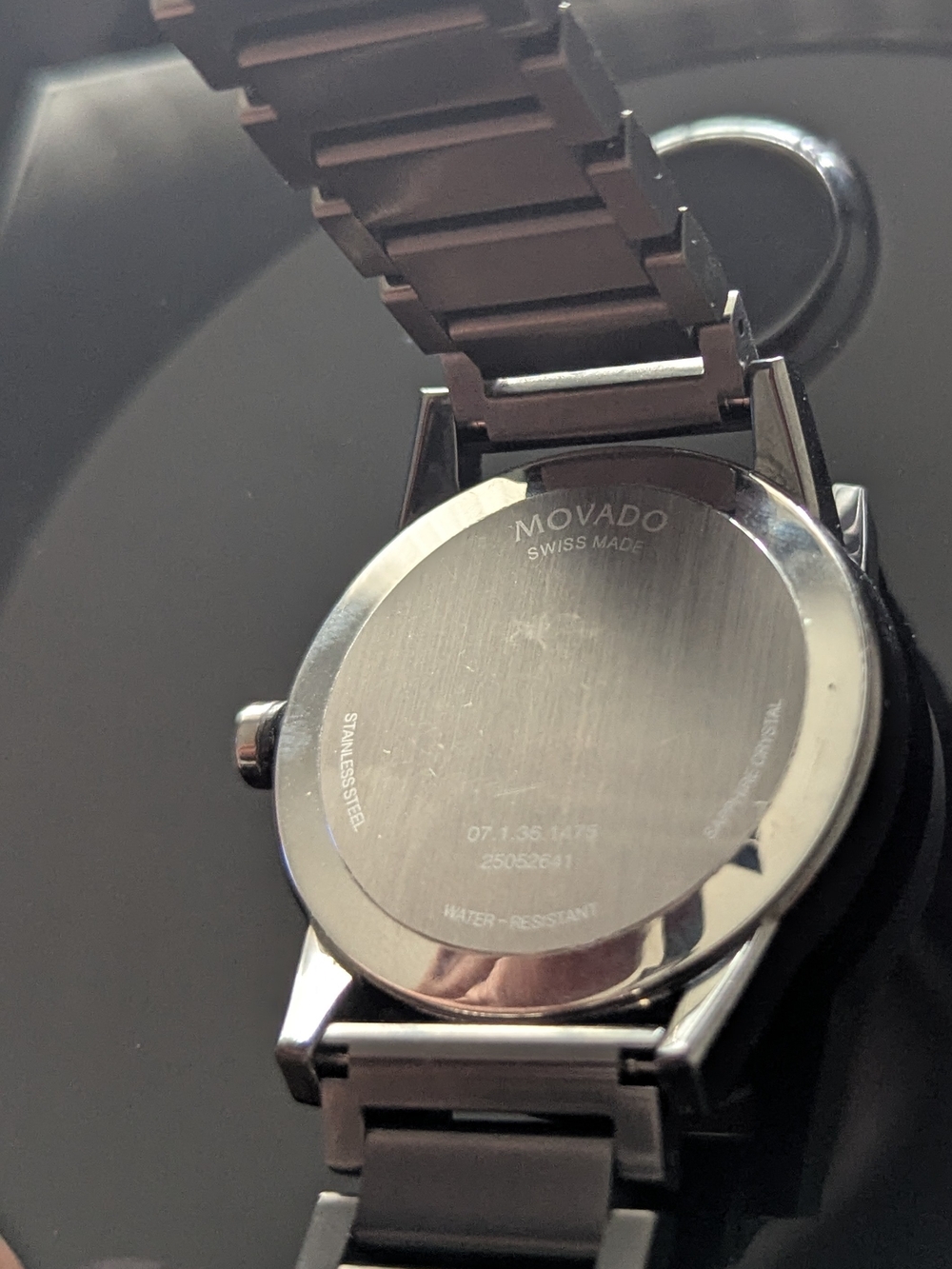 Movado Men's Black Dial Silver-Tone Bracelet Watch - Picture 11 of 16